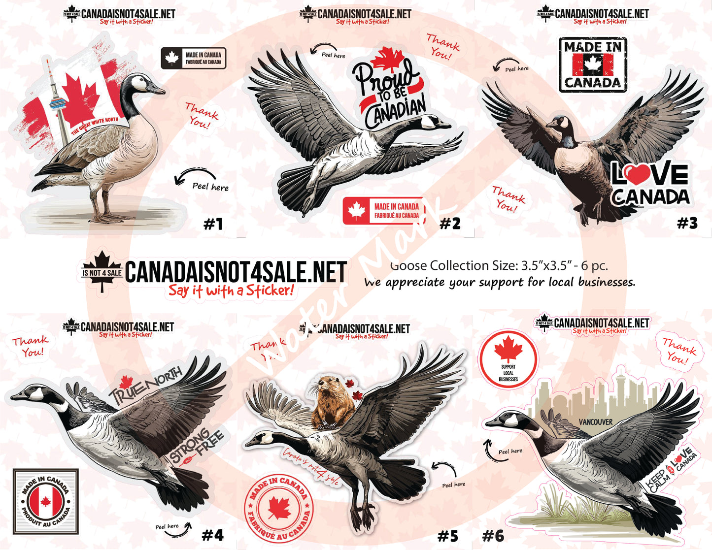 Canadian Geese Collection - 3" Sticker